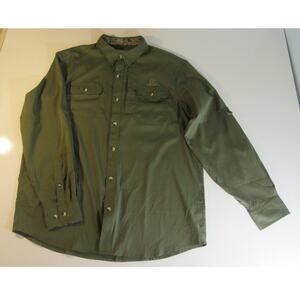 Ducks Unlimited Vented L/S Shirt Button Up Green Men's XL Logo Fishing Hunting